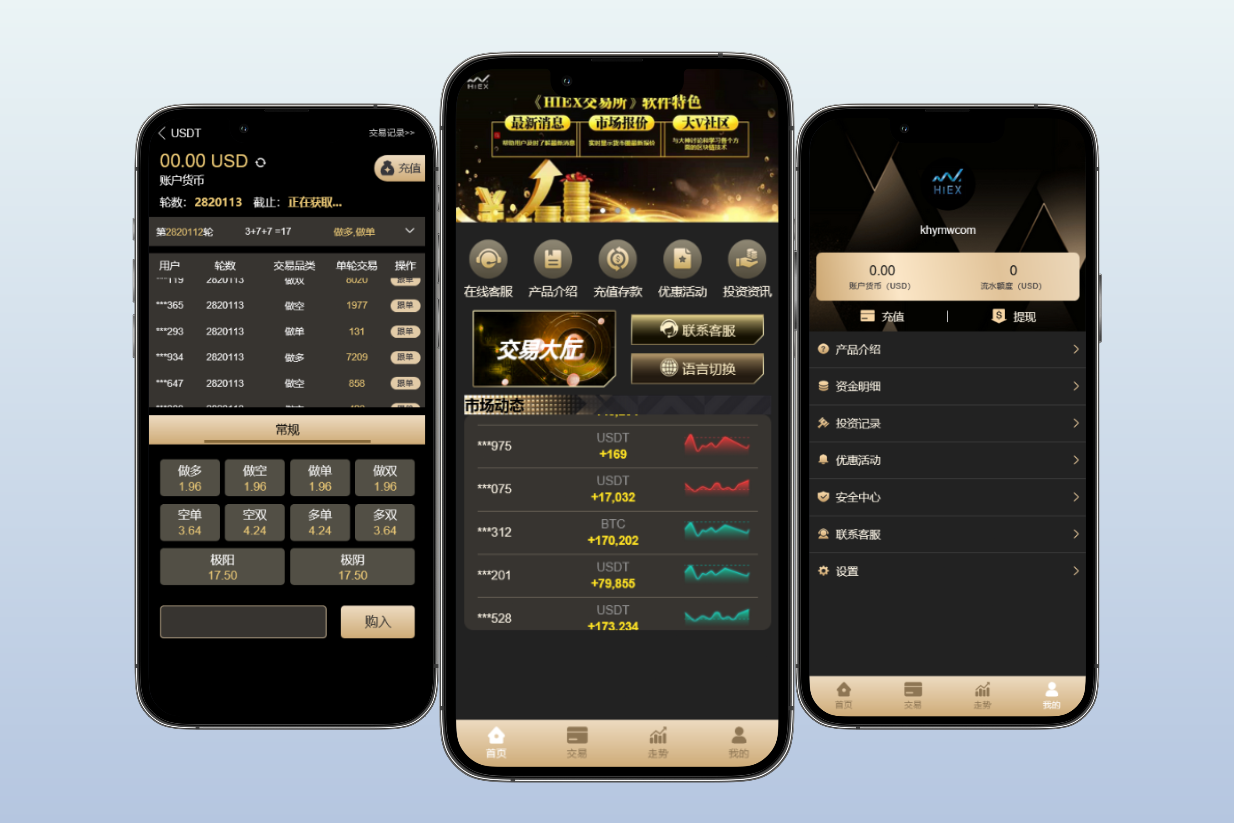 多语言HIEX完美BTC/USDT伪交易所PC28竞猜下注理财系统/可控+前后端分离版-快海源码网